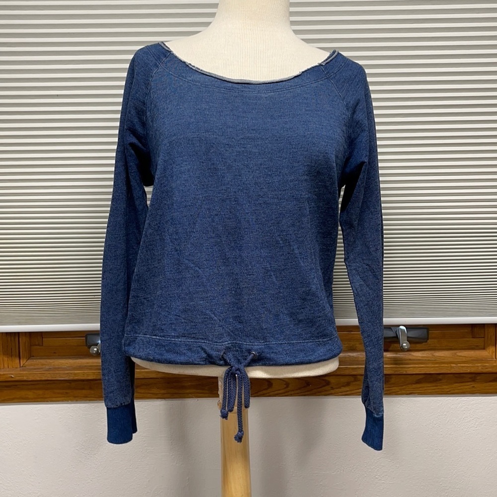 Cloth & Stone Blue Chambray Scoop Neck Top XS